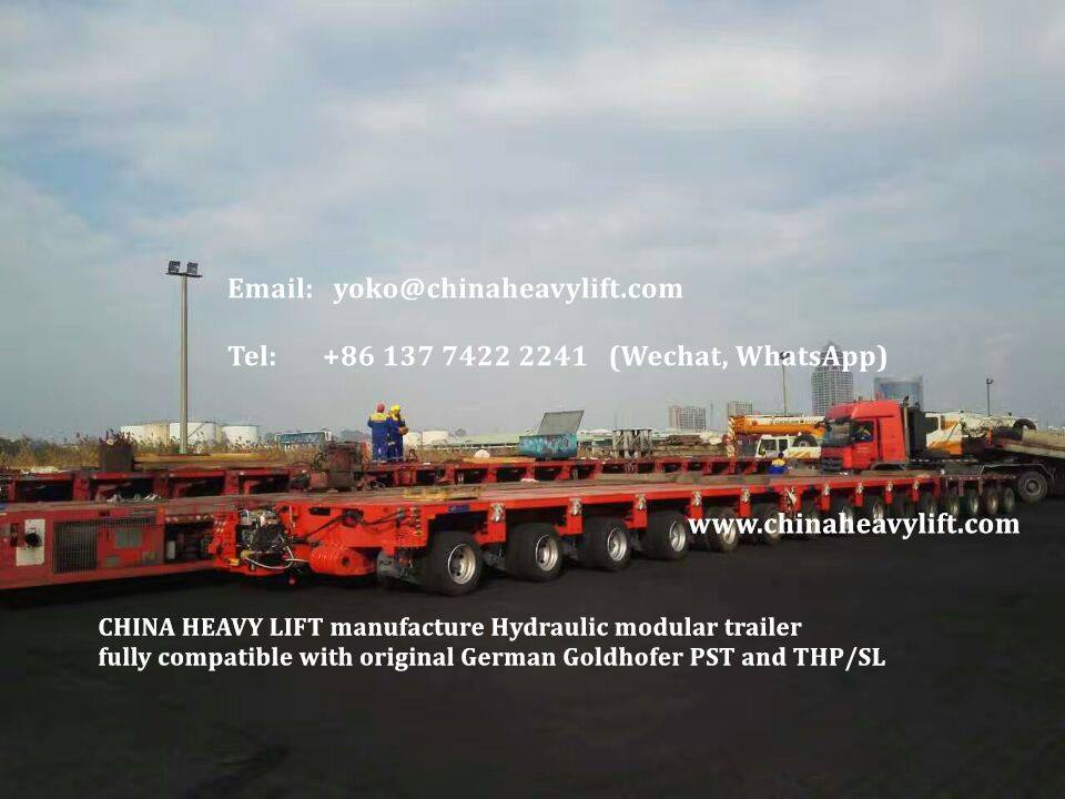 CHINA HEAVY LIFT manufacture hydraulic modular trailer, fully compatible with Goldhofer PST and THP/SL, www.heavyliftphoto.com