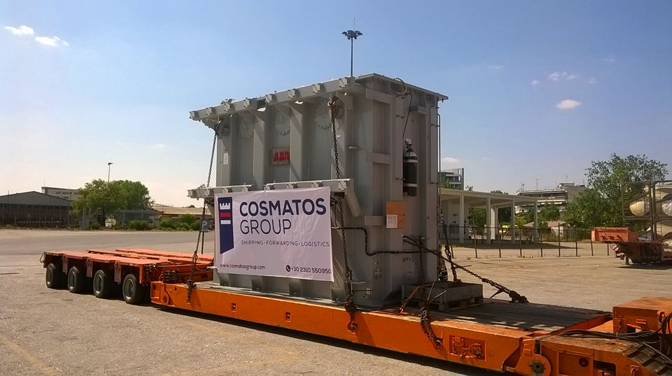 Cosmatos deliver transformer with auxiliary equipment from Istanbul to Greece, www.heavyliftphoto.com