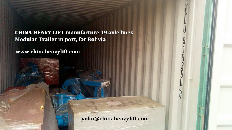 CHINA HEAVY LIFT manufacture 19 axle lines Hydraulic Modular Trailer for Bolivia South America, www.chinaheavylift.com