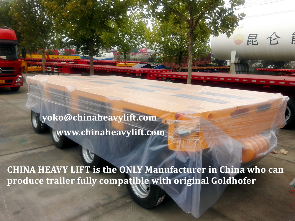 CHINA HEAVY LIFT manufacture 12 axle line Goldhofer THP/SL Hydraulic Modular platform Trailer After sale service in Paraguay South America, www.chinaheavylift.com
