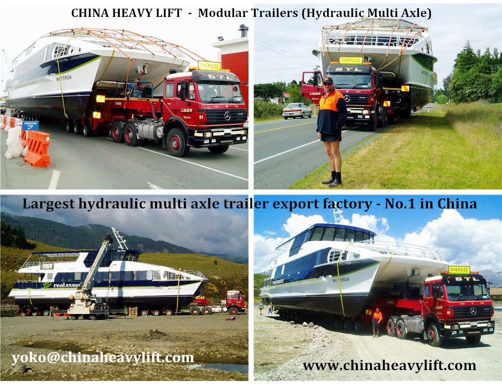 Chinaheavylift manufacture 8 axle lines Hydraulic Modular Trailer After sale service in New Zealand, www.chinaheavylift.com